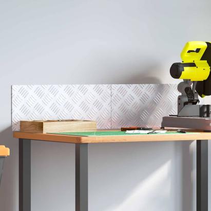 Plăci cu tablouri 2 pcs Argintiu 50 x 20 cm Aluminiu GartenMobel Dekor