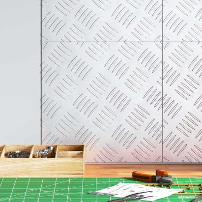 Plăci cu tablouri 4 pcs Argintiu 30 x 30 cm Aluminiu GartenMobel Dekor