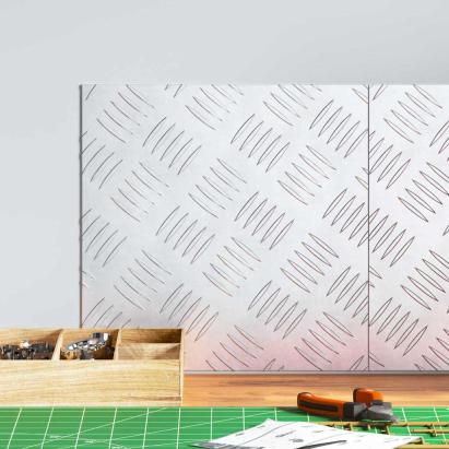 Plăci cu tablouri 2 pcs Argintiu 30 x 30 cm Aluminiu GartenMobel Dekor