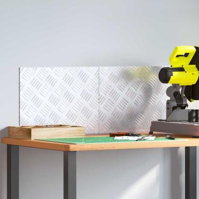 Plăci cu tablouri 2 pcs Argintiu 40 x 30 cm Aluminiu GartenMobel Dekor