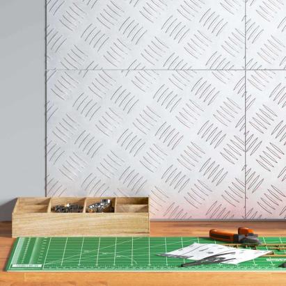 Plăci cu tablouri 4 pcs Argintiu 40 x 30 cm Aluminiu GartenMobel Dekor