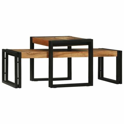 Masă de cafea 2 pcs Maro 48 x 40 x 40 cm lemn masiv de acacia GartenMobel Dekor