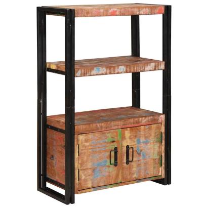 Raft cu uși Maro 72 x 33 x 110 cm Lemn masiv recuperat și metal GartenMobel Dekor