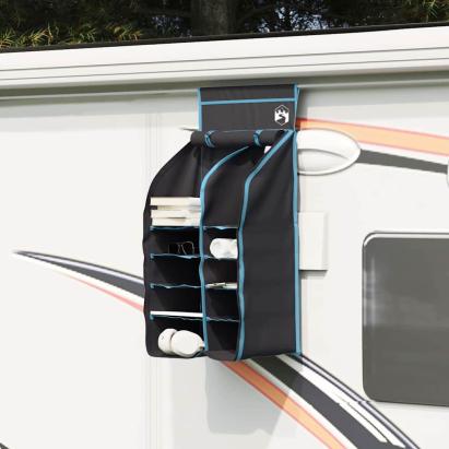 Organizer de cort suspendat cu 10 buzunare cu depozitare Negru GartenMobel Dekor