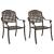 Scaun pentru Grădină 2 pcs Bronz 55 x 56.5 x 91cm Aluminiu GartenMobel Dekor