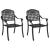 Scaun pentru Grădină 2 pcs Negru 55 x 56.5 x 91cm Aluminiu GartenMobel Dekor