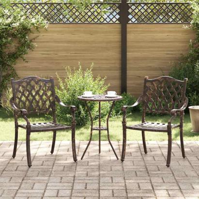 Scaun pentru Grădină 2 pcs Bronz 55 x 56.5 x 91cm Aluminiu GartenMobel Dekor