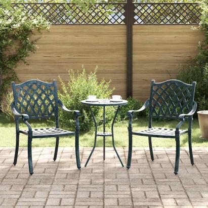Scaun pentru Grădină 2 pcs Verde 55 x 56.5 x 91cm Aluminiu GartenMobel Dekor