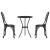 Set Bistro de Grădină 3 pcs Negru Aluminiu GartenMobel Dekor