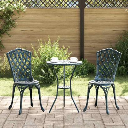 Set Bistro de Grădină 3 pcs Verde Aluminiu GartenMobel Dekor