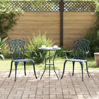 Scaun pentru Grădină 2 pcs Verde 55 x 56.5 x 91cm Aluminiu GartenMobel Dekor
