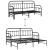 Cadru de pat de zi cu headboard Negru 80 x 200 cm Oțel GartenMobel Dekor