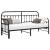 Cadru de pat de zi cu headboard Negru 80 x 200 cm Oțel GartenMobel Dekor