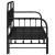 Cadru de pat de zi cu headboard Negru 80 x 200 cm Oțel GartenMobel Dekor