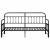 Cadru de pat de zi cu headboard Negru 80 x 200 cm Oțel GartenMobel Dekor