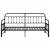 Cadru de pat de zi cu headboard Negru 90 x 190 cm Oțel GartenMobel Dekor