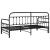 Cadru de pat de zi cu headboard Negru 90 x 190 cm Oțel GartenMobel Dekor