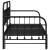 Cadru de pat de zi cu headboard Negru 90 x 200 cm Oțel GartenMobel Dekor