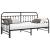 Cadru de pat de zi cu headboard Negru 90 x 200 cm Oțel GartenMobel Dekor