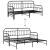 Cadru de pat de zi cu headboard Negru 90 x 200 cm Oțel GartenMobel Dekor