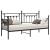 Cadru de pat de zi cu headboard Negru 75 x 190 cm Oțel GartenMobel Dekor