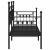 Cadru de pat de zi cu headboard Negru 75 x 190 cm Oțel GartenMobel Dekor