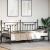 Cadru de pat de zi cu headboard Negru 100 x 190 cm Oțel GartenMobel Dekor