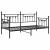 Cadru de pat de zi cu headboard Negru 100 x 190 cm Oțel GartenMobel Dekor
