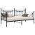 Cadru de pat de zi cu headboard Negru 100 x 190 cm Oțel GartenMobel Dekor