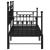 Cadru de pat de zi cu headboard Negru 75 x 190 cm Oțel GartenMobel Dekor