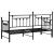 Cadru de pat de zi cu headboard Negru 75 x 190 cm Oțel GartenMobel Dekor