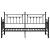 Cadru de pat de zi cu headboard Negru 75 x 190 cm Oțel GartenMobel Dekor
