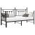 Cadru de pat de zi cu headboard Negru 75 x 190 cm Oțel GartenMobel Dekor