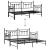 Cadru de pat de zi cu headboard Negru 90 x 190 cm Oțel GartenMobel Dekor