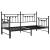 Cadru de pat de zi cu headboard Negru 90 x 190 cm Oțel GartenMobel Dekor