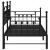 Cadru de pat de zi cu headboard Negru 100 x 190 cm Oțel GartenMobel Dekor