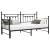 Cadru de pat de zi cu headboard Negru 100 x 190 cm Oțel GartenMobel Dekor