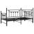 Cadru de pat de zi cu headboard Negru 100 x 190 cm Oțel GartenMobel Dekor