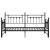 Cadru de pat de zi cu headboard Negru 100 x 190 cm Oțel GartenMobel Dekor