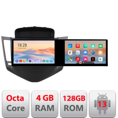 Navigatie Chevrolet Cruze 2009- Kit-045 Edotec 2 ecrane  8 core 4+128 21.6 inch Incell android Wifi 5Ghz gps internet CarStore Technology