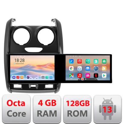 Navigatie Dacia Duster 2012-2019 Kit-157 Edotec 2 ecrane  8 core 4+128 21.6 inch Incell android Wifi 5Ghz gps internet CarStore Technology