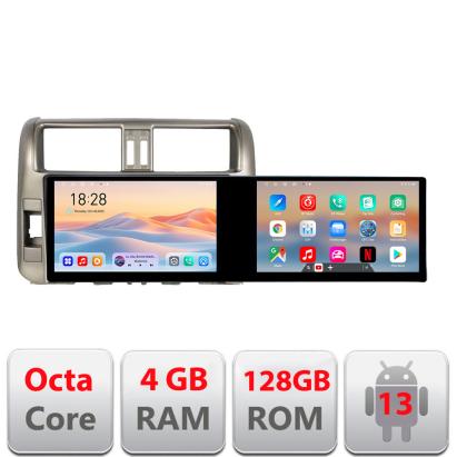 Navigatie TOYOTA Prado 2010-2013 Kit-347 Edotec 2 ecrane  8 core 4+128 21.6 inch Incell android Wifi 5Ghz gps internet CarStore Technology