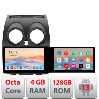Navigatie Nissan Qashqai Kit-499 Edotec 2 ecrane  8 core 4+128 21.6 inch Incell android Wifi 5Ghz gps internet CarStore Technology