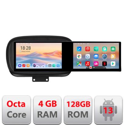 Navigatie Fiat 500 2014- Kit-539 Edotec 2 ecrane  8 core 4+128 21.6 inch Incell android Wifi 5Ghz gps internet CarStore Technology