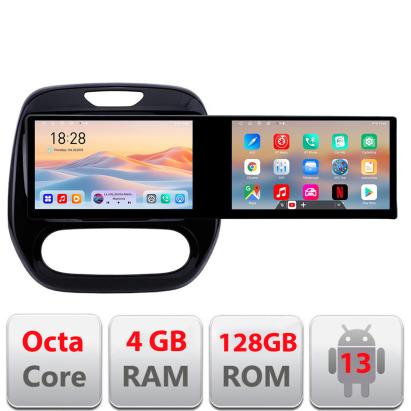 Navigatie Renault Captur Kit-CAPTUR Edotec 2 ecrane  8 core 4+128 21.6 inch Incell android Wifi 5Ghz gps internet CarStore Technology
