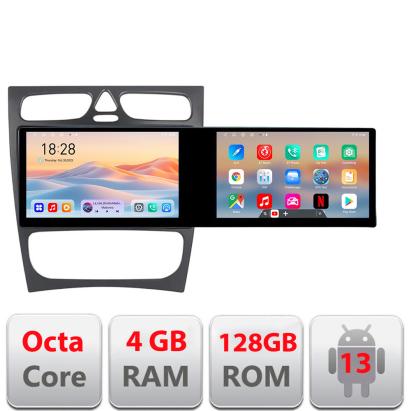 Navigatie Mercedes C W203 2000-2004 Kit-clk Edotec 2 ecrane  8 core 4+128 21.6 inch Incell android Wifi 5Ghz gps internet  Q CarStore Technology