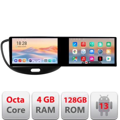 Navigatie Hyundai I10 2007-2013 Edotec 2 ecrane  8 core 4+128 21.6 inch Incell android Wifi 5Ghz gps internet  KIT-i10-2007 CarStore Technology