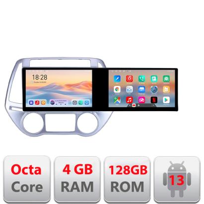 Navigatie Hyundai I20 2011-2014 manual si automat Edotec 2 ecrane  8 core 4+128 21.6 inch Incell android Wifi 5Ghz gps internet  Kit-i20-2012 CarStore Technology