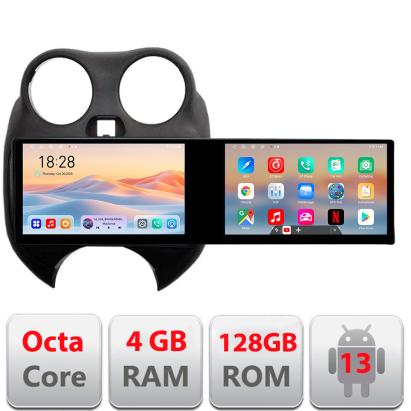 Navigatie Nissan Micra 2010-2014 Edotec 2 ecrane  8 core 4+128 21.6 inch Incell android Wifi 5Ghz gps internet  KIT-micra2010 CarStore Technology
