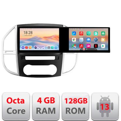 Navigatie Mercedes Vito w447 2016- Edotec 2 ecrane  8 core 4+128 21.6 inch Incell android Wifi 5Ghz gps internet  Kit-w447 CarStore Technology
